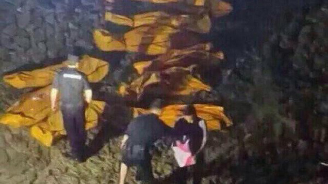 Hiện trường vụ tai nạn. Nguồn: weibo.com.