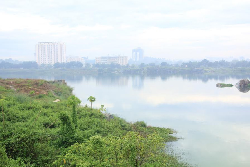 Khu vực hồ Đá - nơi anh Trí tử nạn.