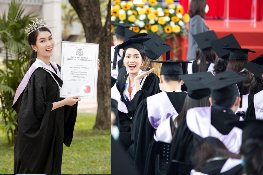 Á hậu Phương Anh đội vương miện tại lễ tốt nghiệp đại học với thành tích thủ khoa