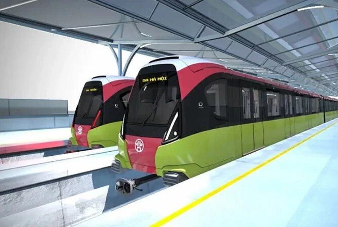 Hình ảnh đoàn tàu metro Nhổn - ga Hà Nội