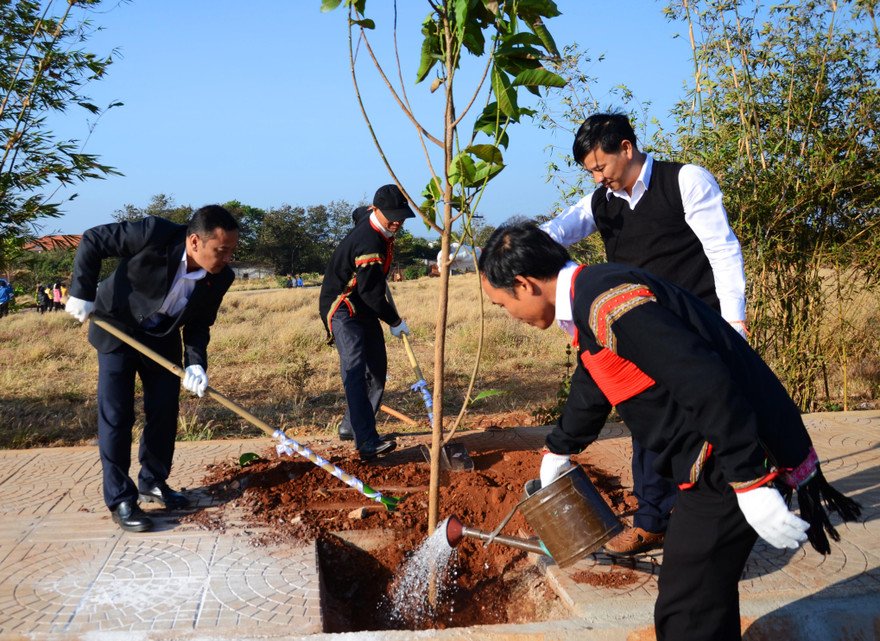 Lãnh đạo tỉnh cùng trồng cây với đồng bào Ê Đê