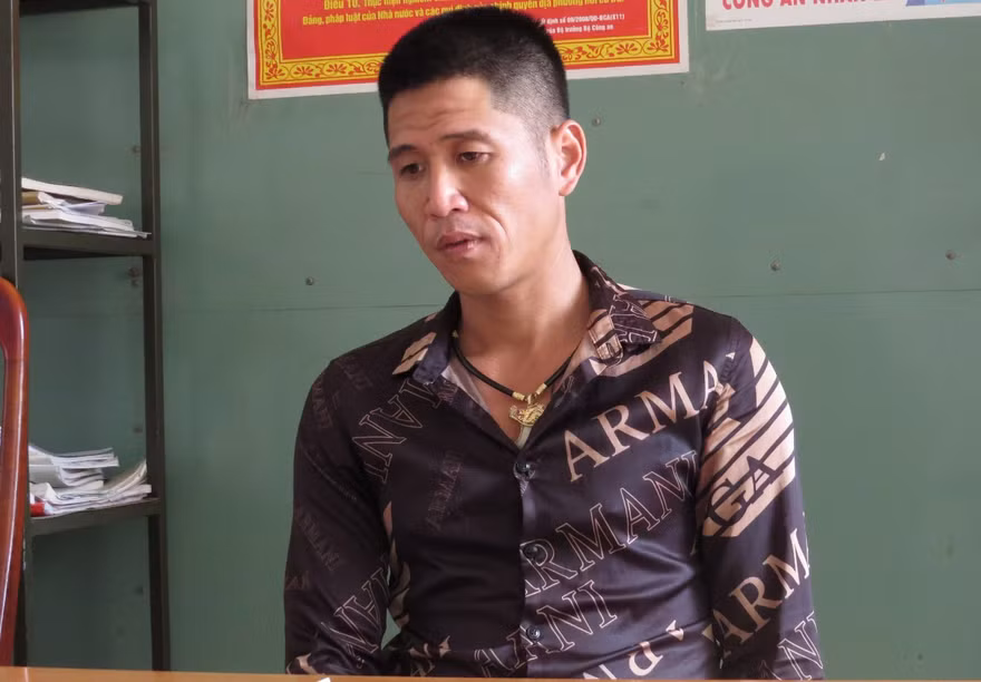 Trần Văn Quýnh tại cơ quan Công an- Ảnh: Bích Nga