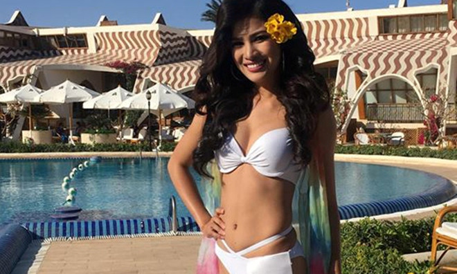 Người đẹp Nguyễn Thị Thành với dải băng gây phản cảm tại cuộc thi Miss Eco International 2017