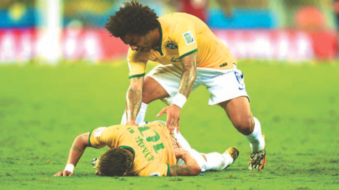 Brasil sẽ không còn ngôi sao lớn nhất trong đội hình ở những trận còn lại sau chấn thương lưng tai hại. Ảnh: Getty Images