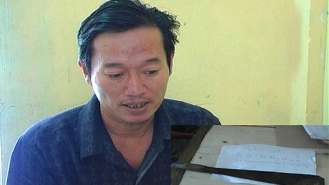 Can phạm Ninh cùng tang vật vụ án. 