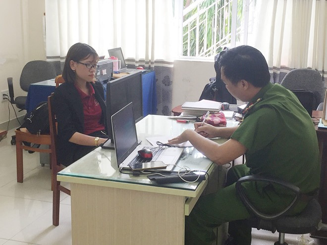 Bị can Nguyễn Hoàng Tú Trinh tại cơ quan điều tra.