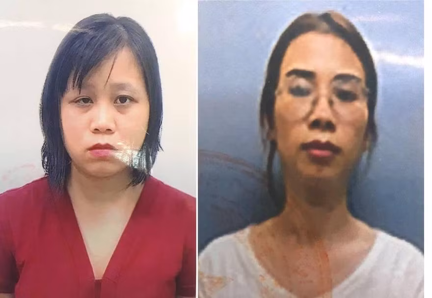 Bị can Vân (trái) và Diệp. Ảnh Công an cung cấp.