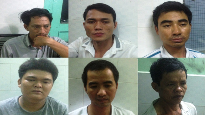 Các nghi can bị tạm giữ. Ảnh CA cung cấp.