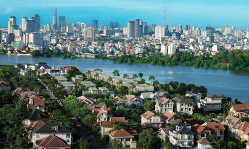 Phối cảnh quần thể biệt thự triệu đô đang được chào bán tại TP HCM đầu quý IV/2015.