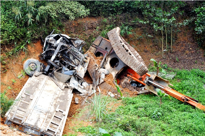 Hiện trường vụ tai nạn.