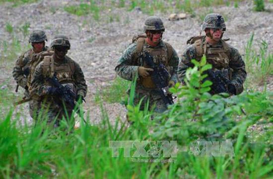 Lực lượng lính thủy đánh bộ Mỹ. Ảnh: AFP/TTXVN.