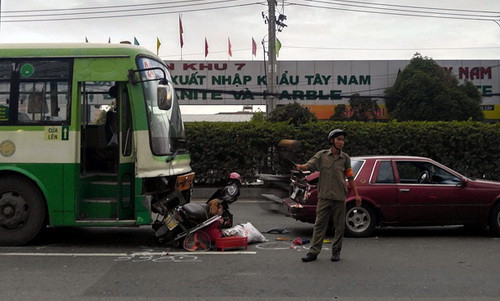 Hiện trường tai nạn. Ảnh: Sơn Hòa.