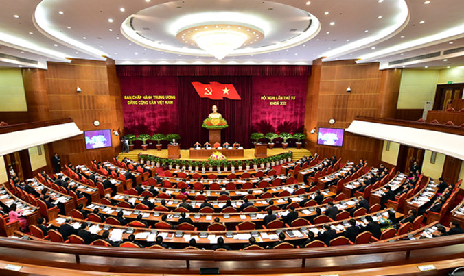 Toàn cảnh phiên khai mạc Hội nghị Trung ương 4 (Khóa XII). Ảnh: VGP/Nhật Bắc.