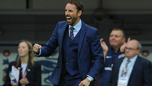 HLV Gareth Southgate được nếm trải hương vị chiến thắng ngay ở trận đầu tiên dẫn dắt tuyển Anh. Ảnh: Reuters.
