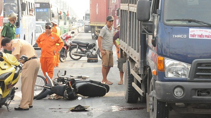 Hiện trường vụ tai nạn.