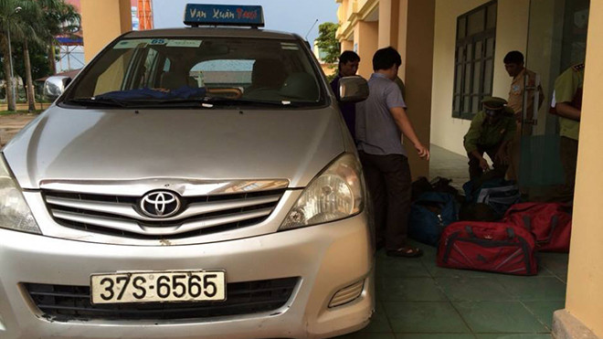 Tang vật tại cơ quan công an. 