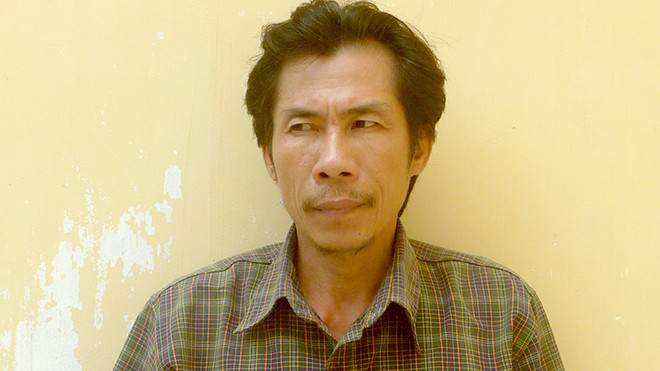 Trần Văn Niên tại cơ quan Công an TP Mỹ Tho. Ảnh: Châu Thành.