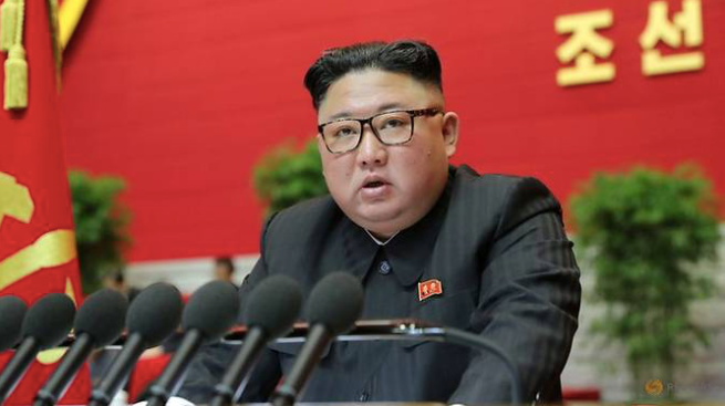 Ông Kim Jong Un hôm phát biểu khai mạc đại hội đảng. (Ảnh: Reuters)