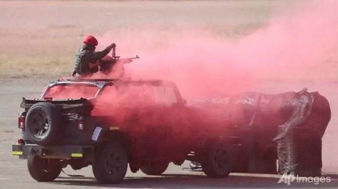 Binh lính Đài Loan tham gia cuộc diễn tập. (Ảnh: AP)