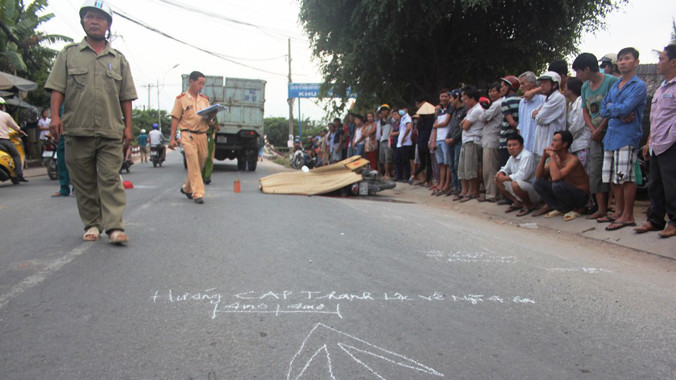 hiện trường vụ tai nạn. Ảnh: Đông Sơn.