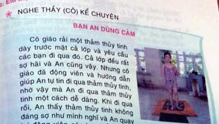 Phần dạy về lòng dũng cảm bằng việc đi trên thủy tinh.