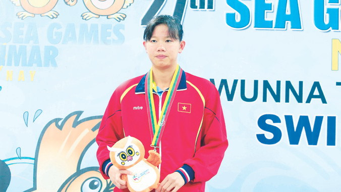 Sau khi chinh phục đấu trường SEA Games một năm trước, Ánh Viên tiếp tục tỏa sáng rực rỡ tại Olympic trẻ đang diễn ra tại Nam Ninh, Trung Quốc. ảnh: VSI 