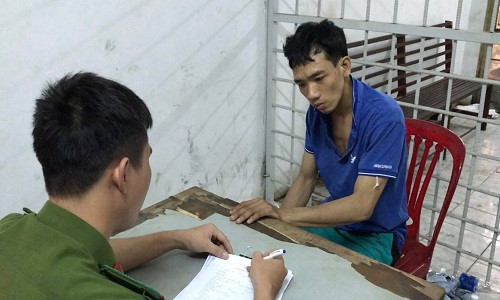 Thái tại cơ quan công an. Ảnh:KL