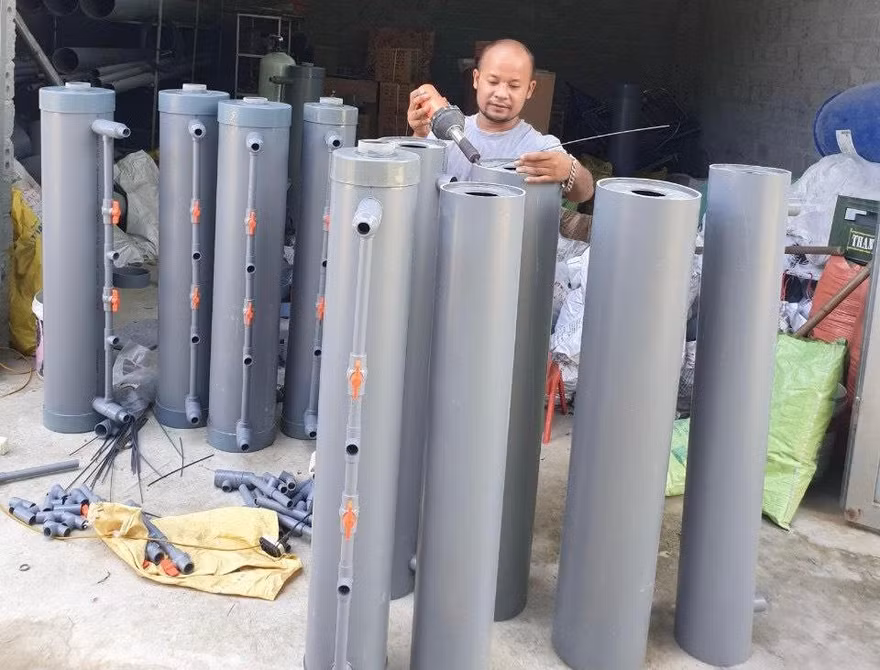 Bạn trẻ xứ Thanh sáng chế cây lọc nước bằng than hoạt tính