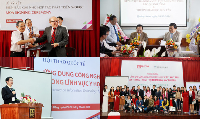 Khối Y-Dược-Điều dưỡng của Duy Tân ký kết hợp tác với nhiều trường đại học Y khoa, các bệnh viện lớn và tổ chức nhiều hội thảo trong nước và quốc tế.