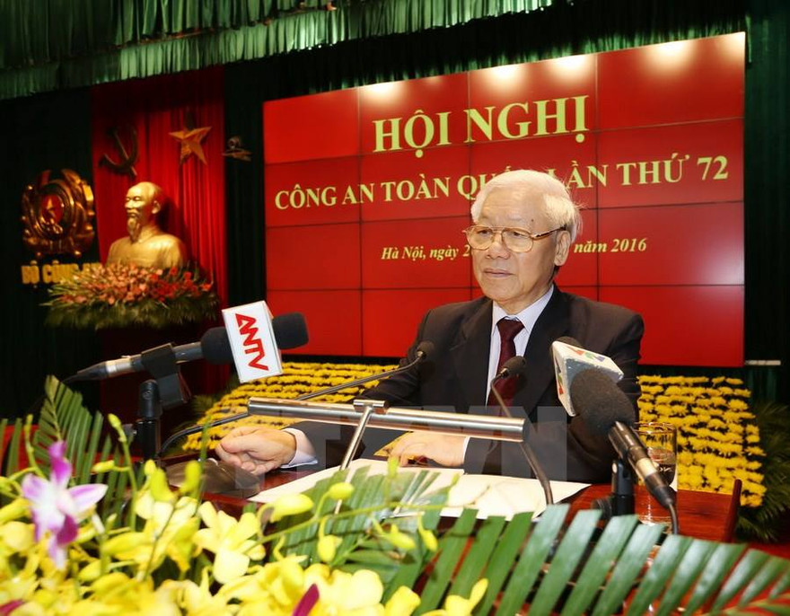 Tổng Bí thư Nguyễn Phú Trọng phát biểu chỉ đạo Hội nghị. (Ảnh: Trí Dũng/TTXVN)