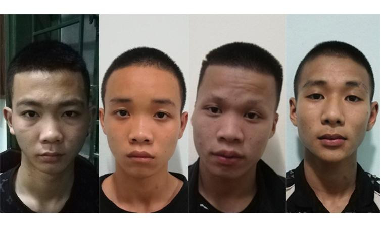 Nhóm đối tượng bị bắt giữ. Ảnh Công an cung cấp