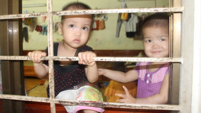 Các em nhỏ ở chùa Bồ Đề sáng 22/8.