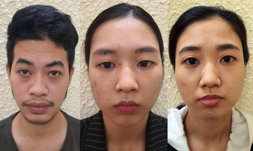 Nhóm đối tượng Đức, Trang và Hương (từ trái sang).