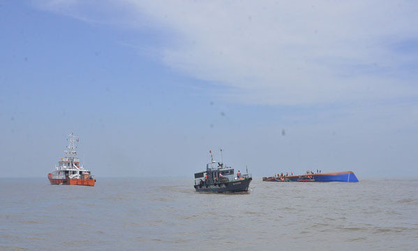 Một vụ chìm tàu trên biển Cần Giờ (ảnh minh họa).