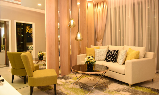 Phòng khách của căn hộ. 