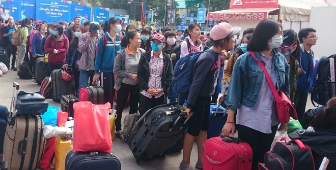 57 chuyến xe đưa sinh viên về quê đón tết cùng gia đình