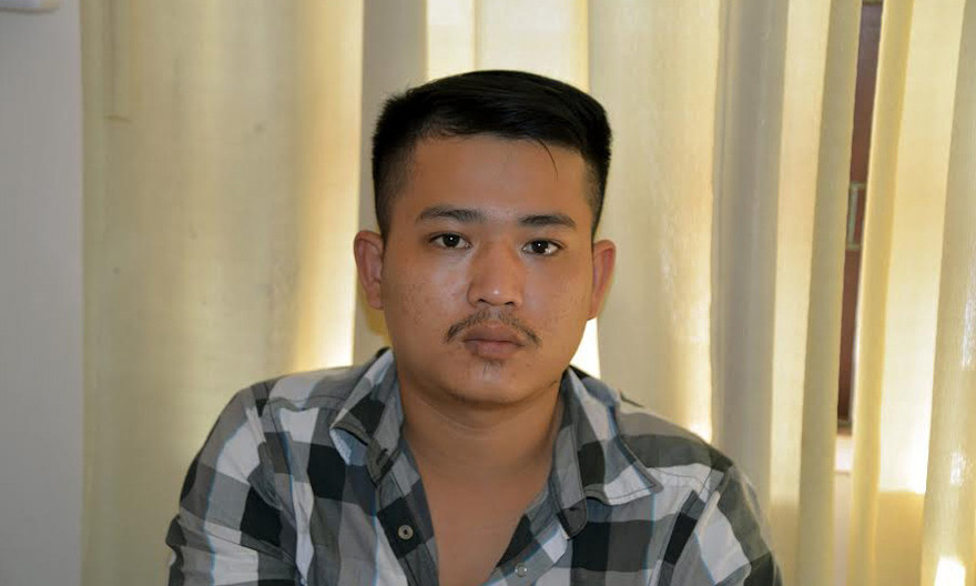 Ảnh đối tượng Thiện tại cơ quan điều tra.