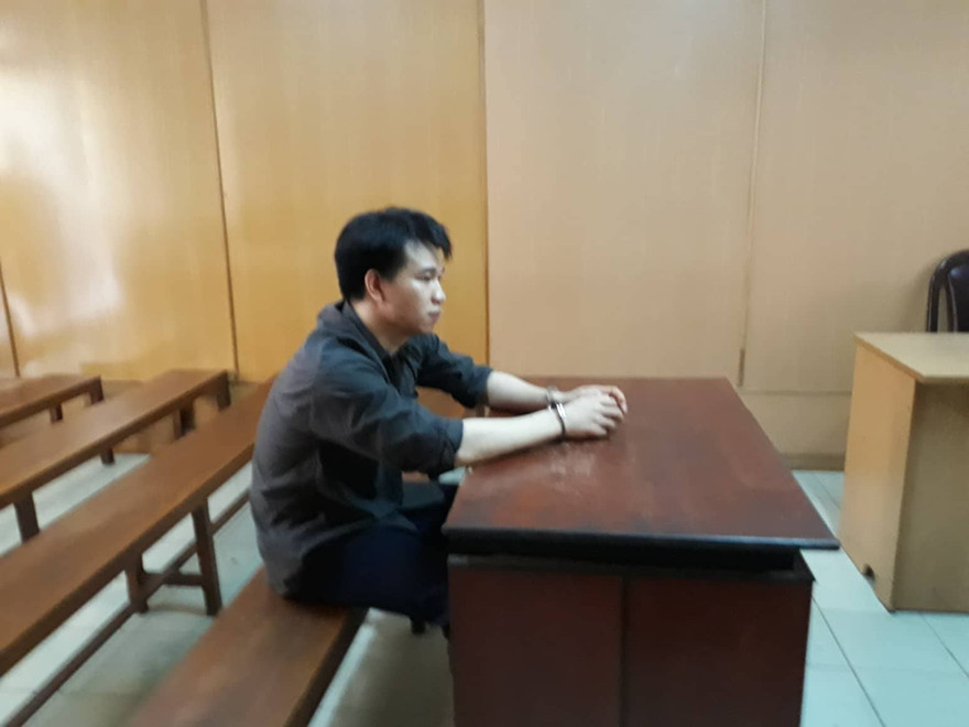 Phạm Ngọc Thiết tại tòa hôm nay. Ảnh: H.N