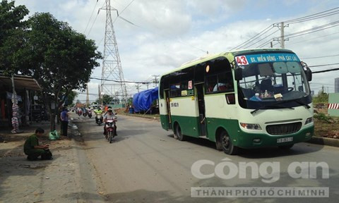 Chiếc xe buýt mà nữ hành khách nữ đột tử trên ghế ngồi.