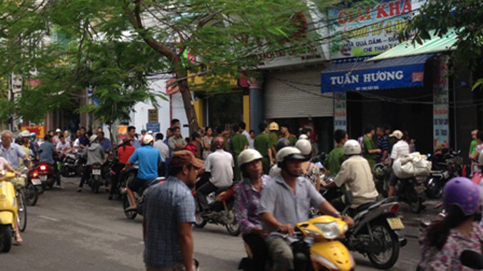 Hiện trường nơi xảy ra vụ việc Tuấn cố thủ đòi đốt nhà.