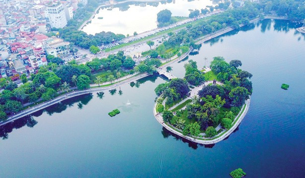 Công viên Thống Nhất nhìn từ trên cao. Ảnh: Hoàng Mạnh Thắng