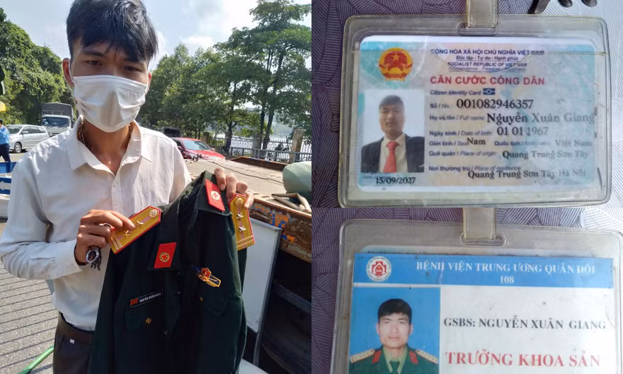 Đối tượng Giang cùng số giấy tờ mang theo người