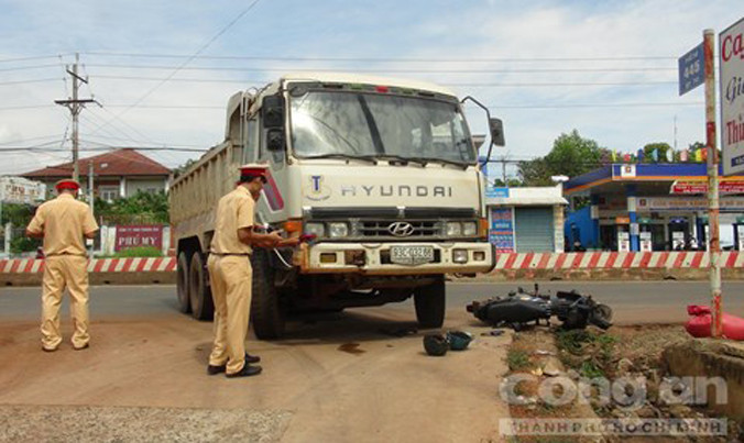Hiện trường vụ tai nạn.
