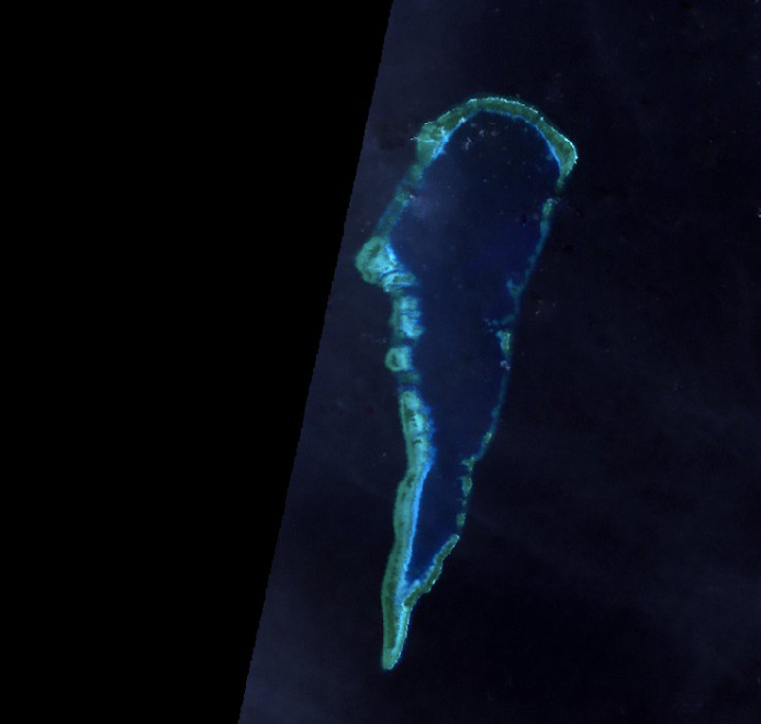 Hình ảnh bãi Cỏ Mây thuộc quần đảo Trường Sa của Việt Nam.