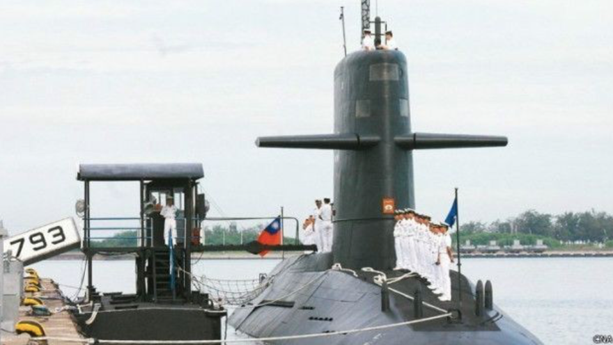 Tàu ngầm Hai Lung của Đài Loan. (Ảnh: CNA Taiwan)