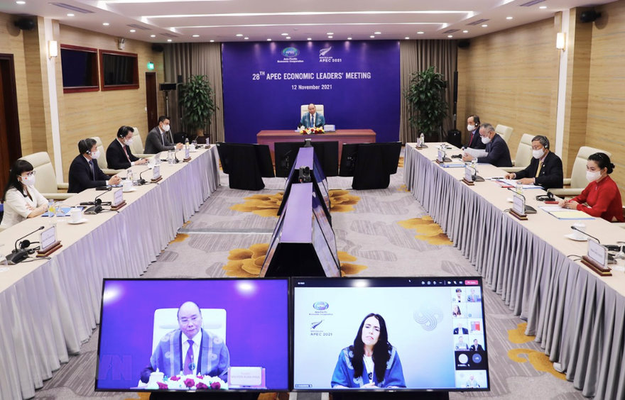 Chủ tịch nước Nguyễn Xuân Phúc dự hội nghị. (Ảnh: TTXVN)