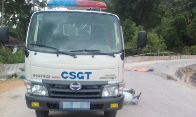 Hiện trường vụ tai nạn. Ảnh: Trần Phi Võ.