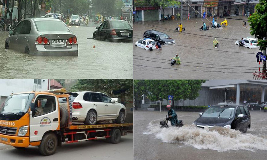 Bí kíp lái xe qua đường ngập nước