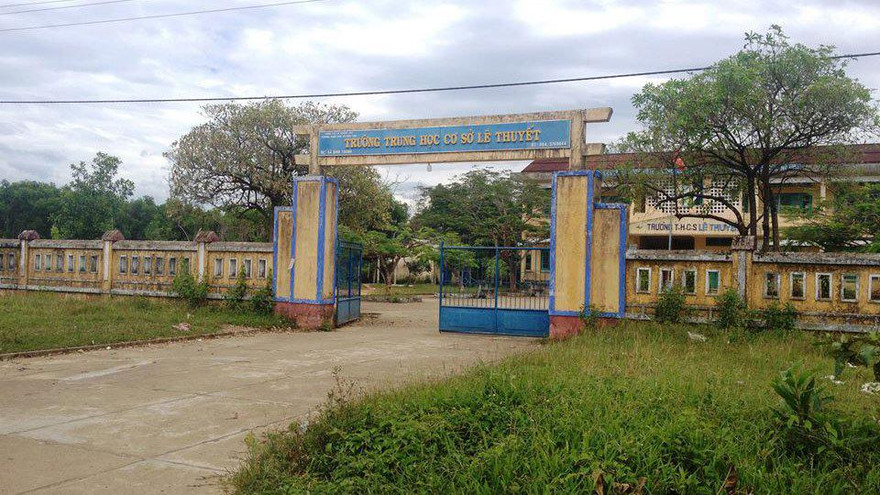 Trường THCS Lê Thuyết- nơi xảy ra vụ cô giáo bị hiếp dâm giữa ban ngày. 