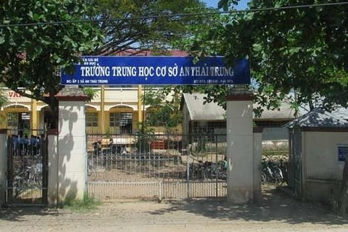 Trường THCS An Thái Trung- nơi vừa xảy ra vụ học sinh đánh nhau dẫn đến tử vong. ( Ảnh: CTV) 